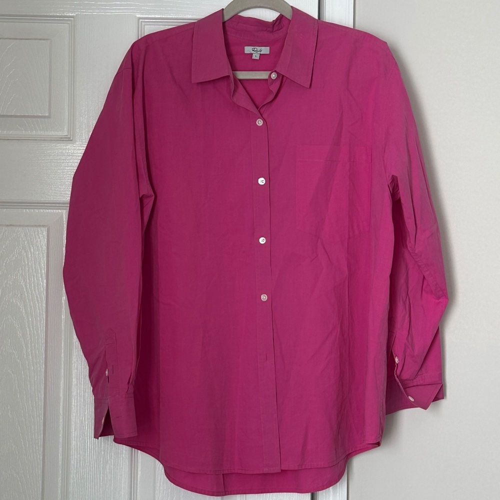 Rails Arlo Button Down in Azalea Women's Size Lar… - image 1